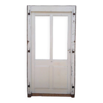 Old glazed door 211.5x105.5cm and its entrance door frame.