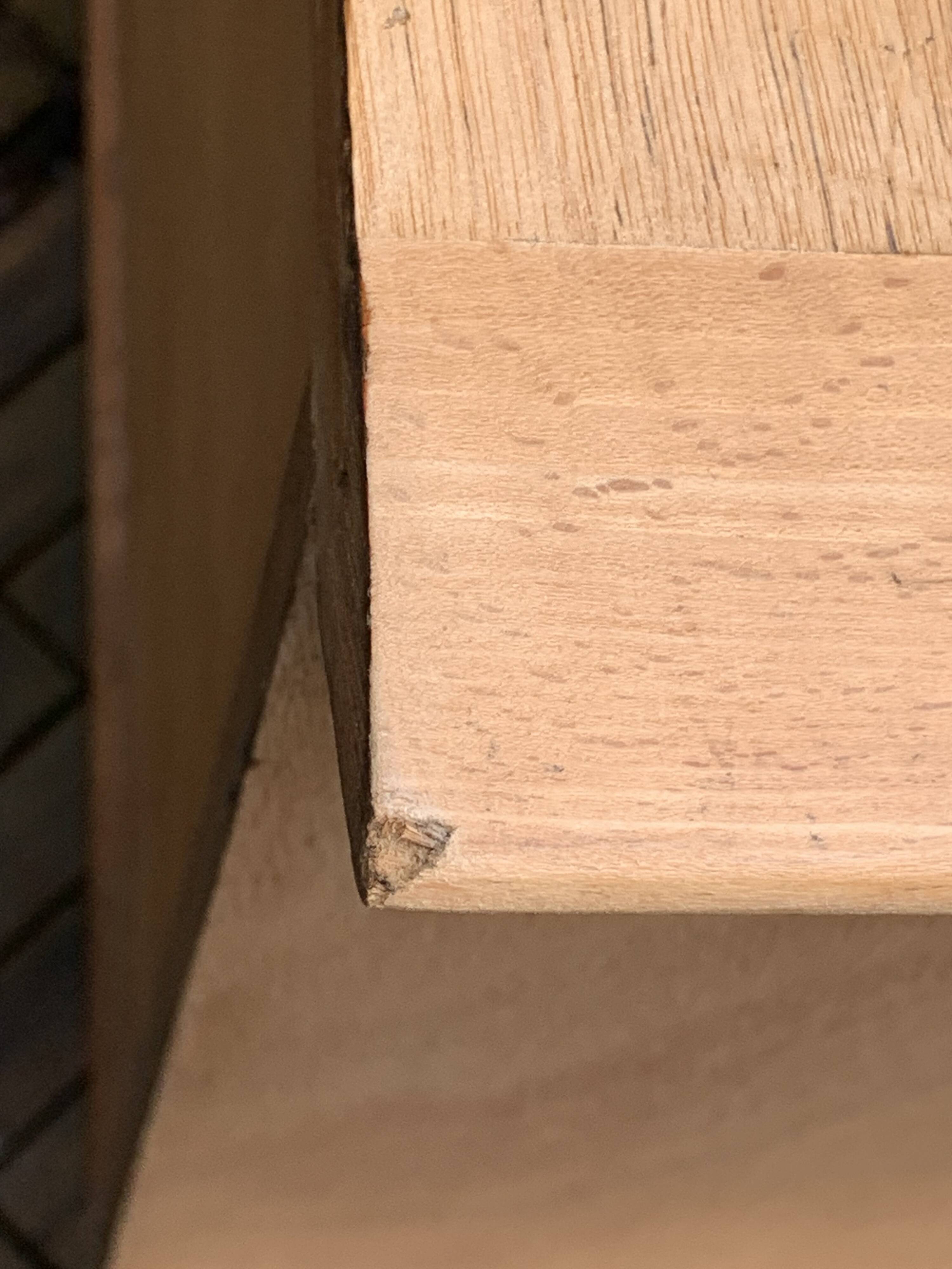 Vintage chest of drawers with compass feet, solid raw beech, 1960s