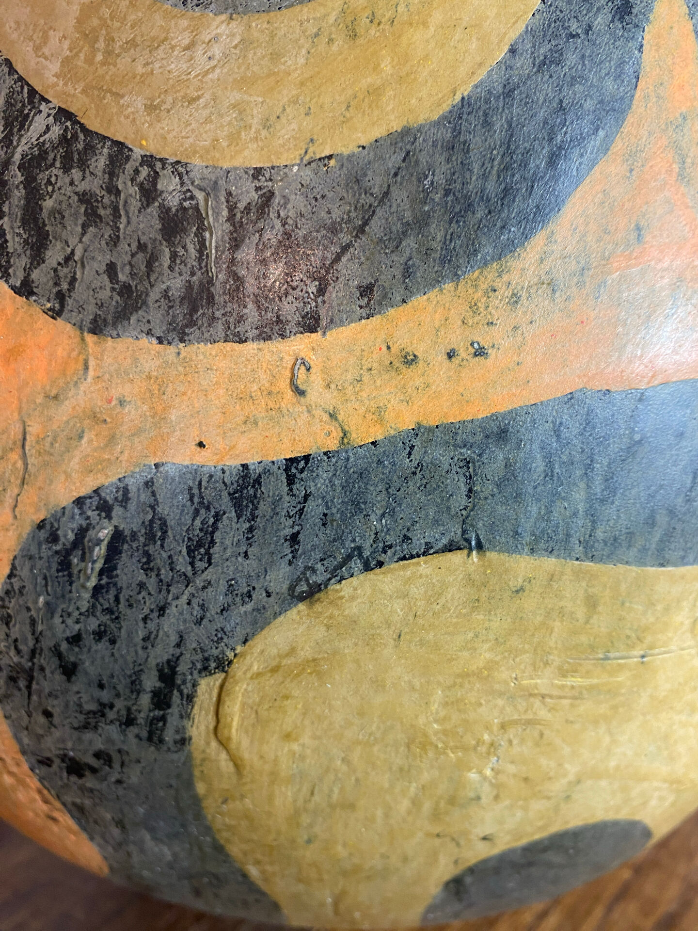 Large round terracotta vase