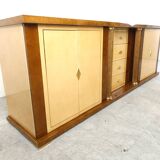 Crédence vintage en peau de chèvre laquée, 1970