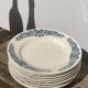Set of 8 flat plates iron earth model Longchamp Alésia