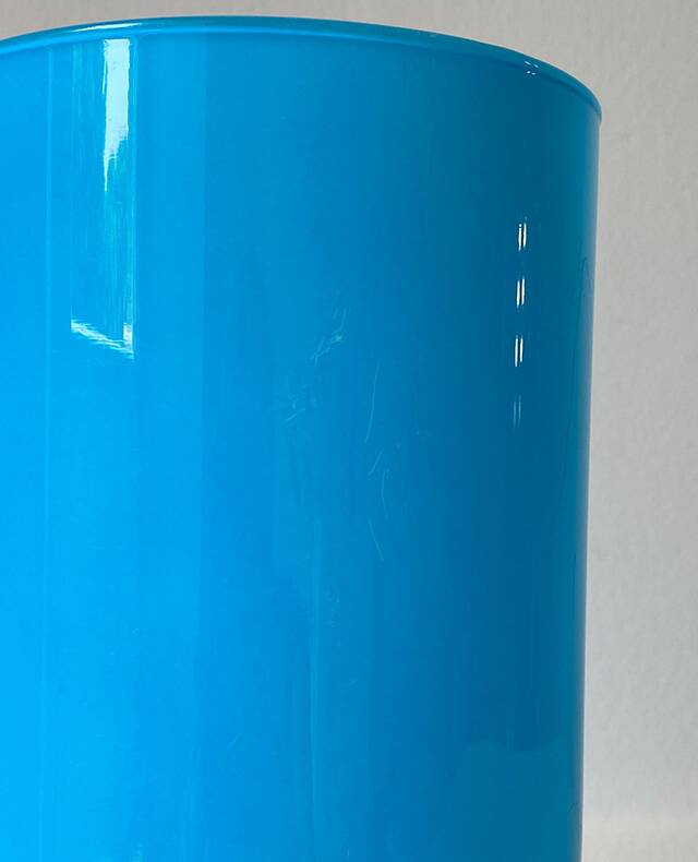 Pair of IKEA Lykta lamps in turquoise opaline