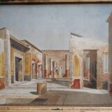 Watercolor nineteenth of the ruins of Pompeii.