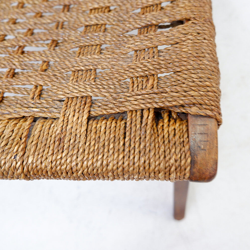 Pair of rope and wood armchairs - 1950s