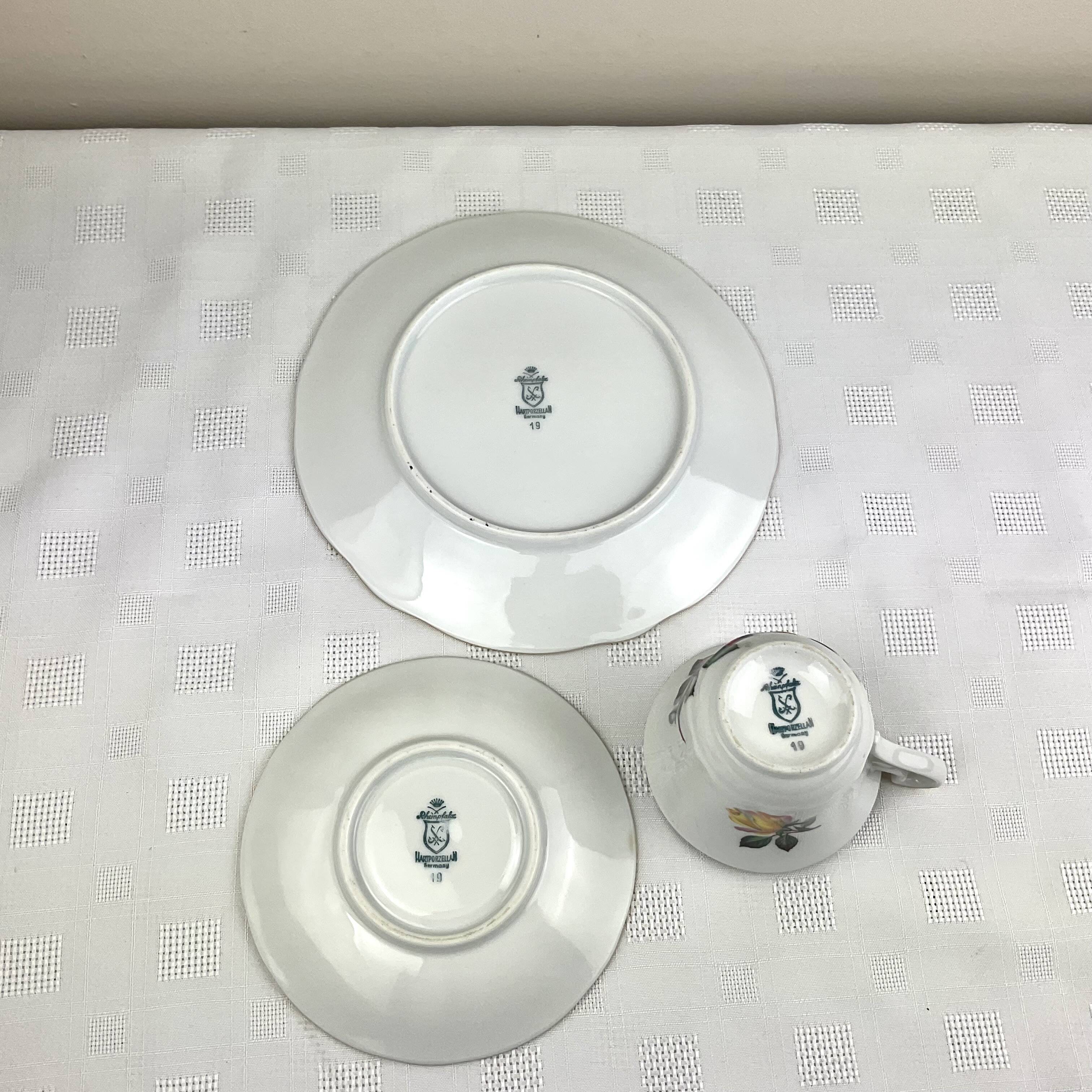 Yellow Trio Coffee Cup - Rheinpfaltz Hartporzellan Germany