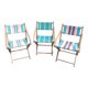 3 antique folding garden armchairs