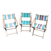 3 fauteuils de jardin anciens pliants