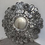 Vintage Mexican metal large mirror