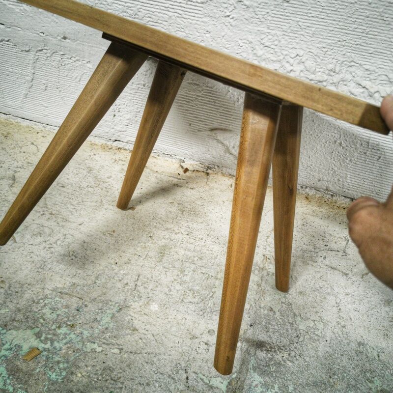 Vintage side table with compass legs