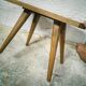 Table d'appoint vintage aux pieds compas