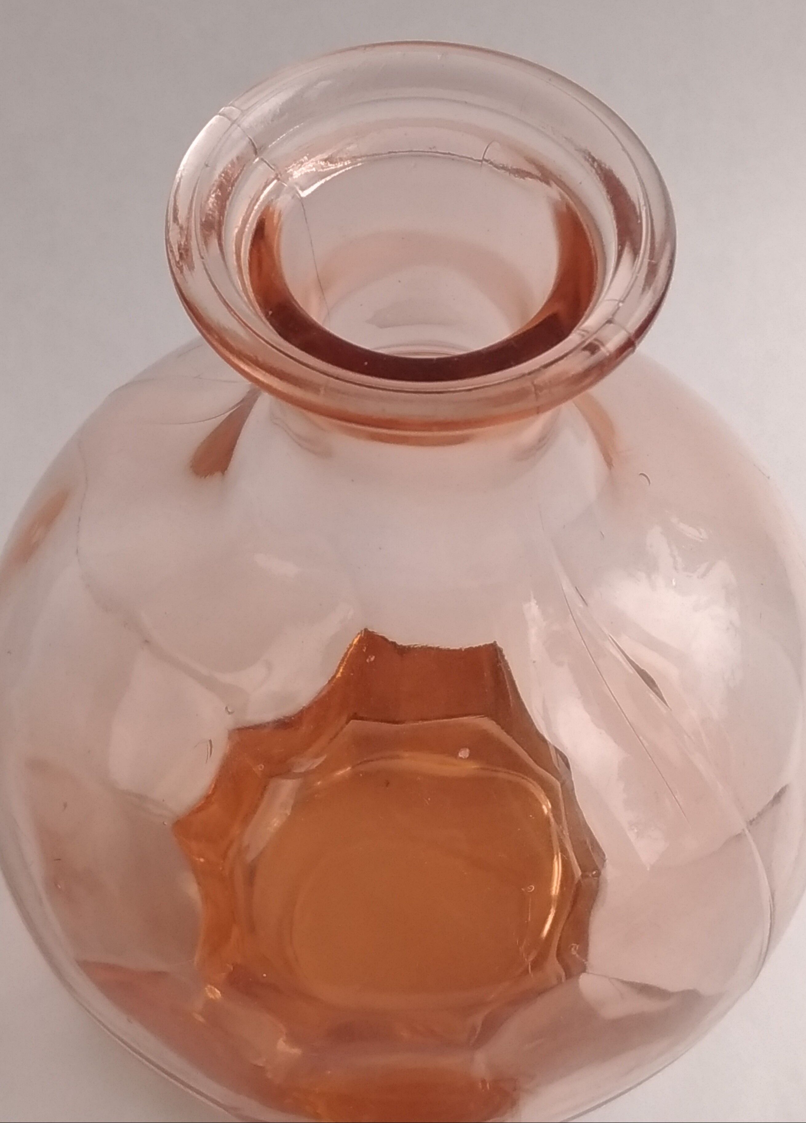 Pink glass carafe-art deco style-star stopper
