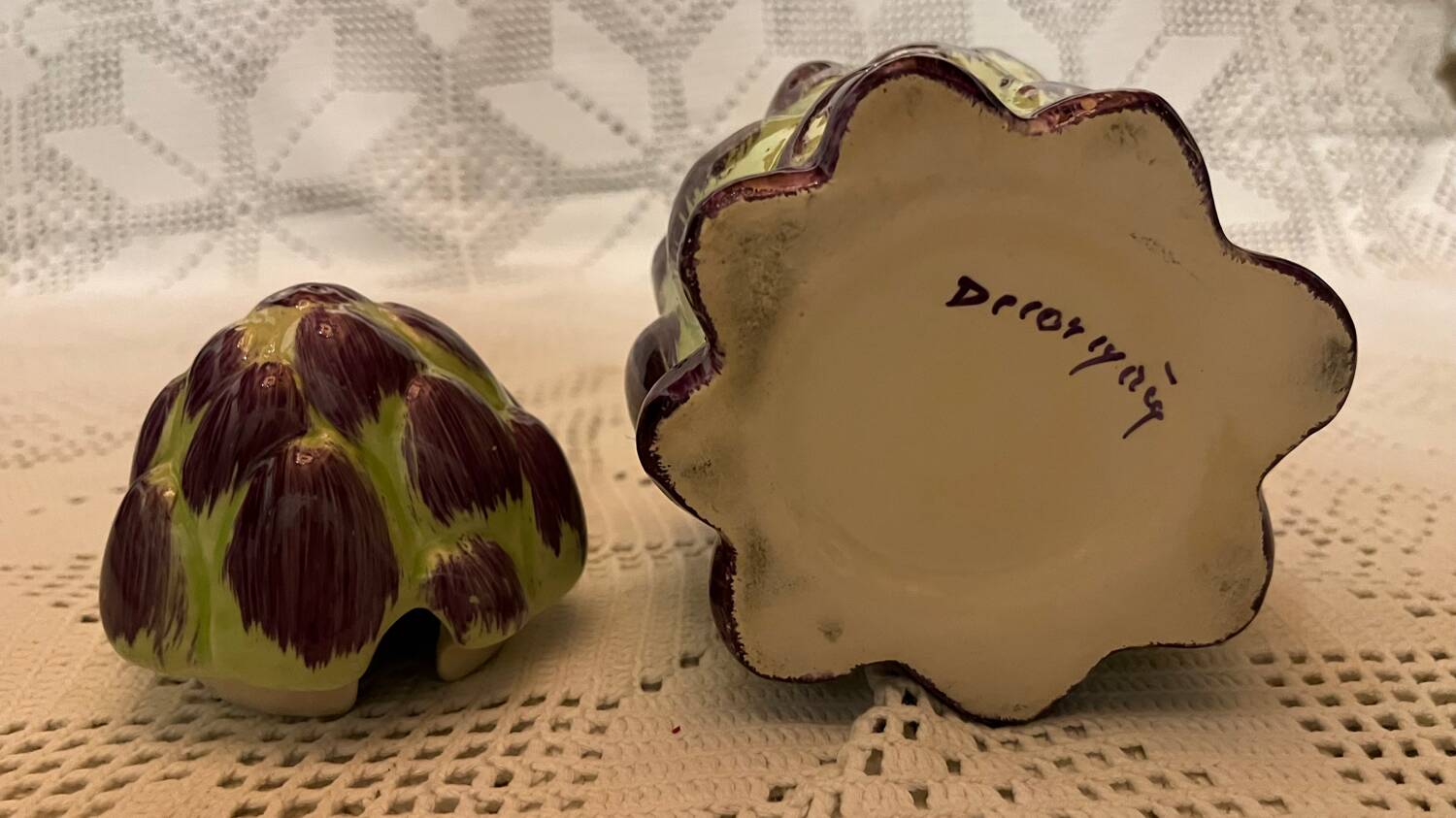 Vintage slip pot and plate