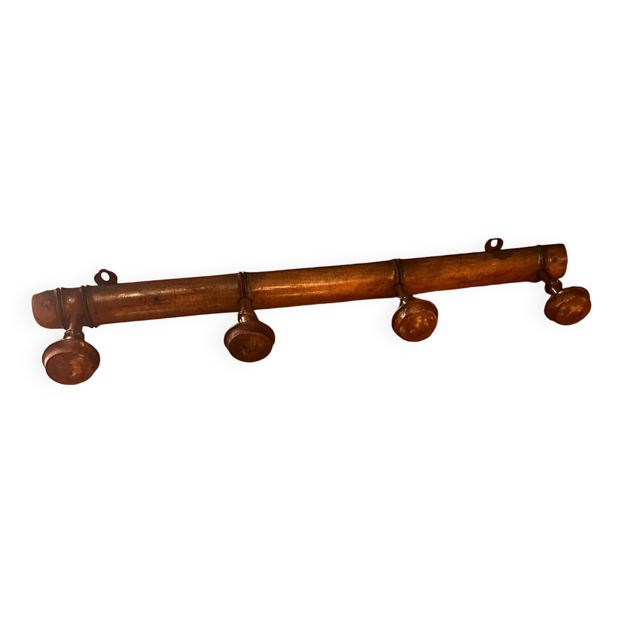 Old wooden wall coat rack