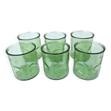 1970s (lot 2) 6 orangeade glasses Bubble and coloured glass