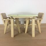Wooden table and chairs for dolls, child's toy