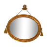 Vintage golden oval mirror, Art Deco style with its angel