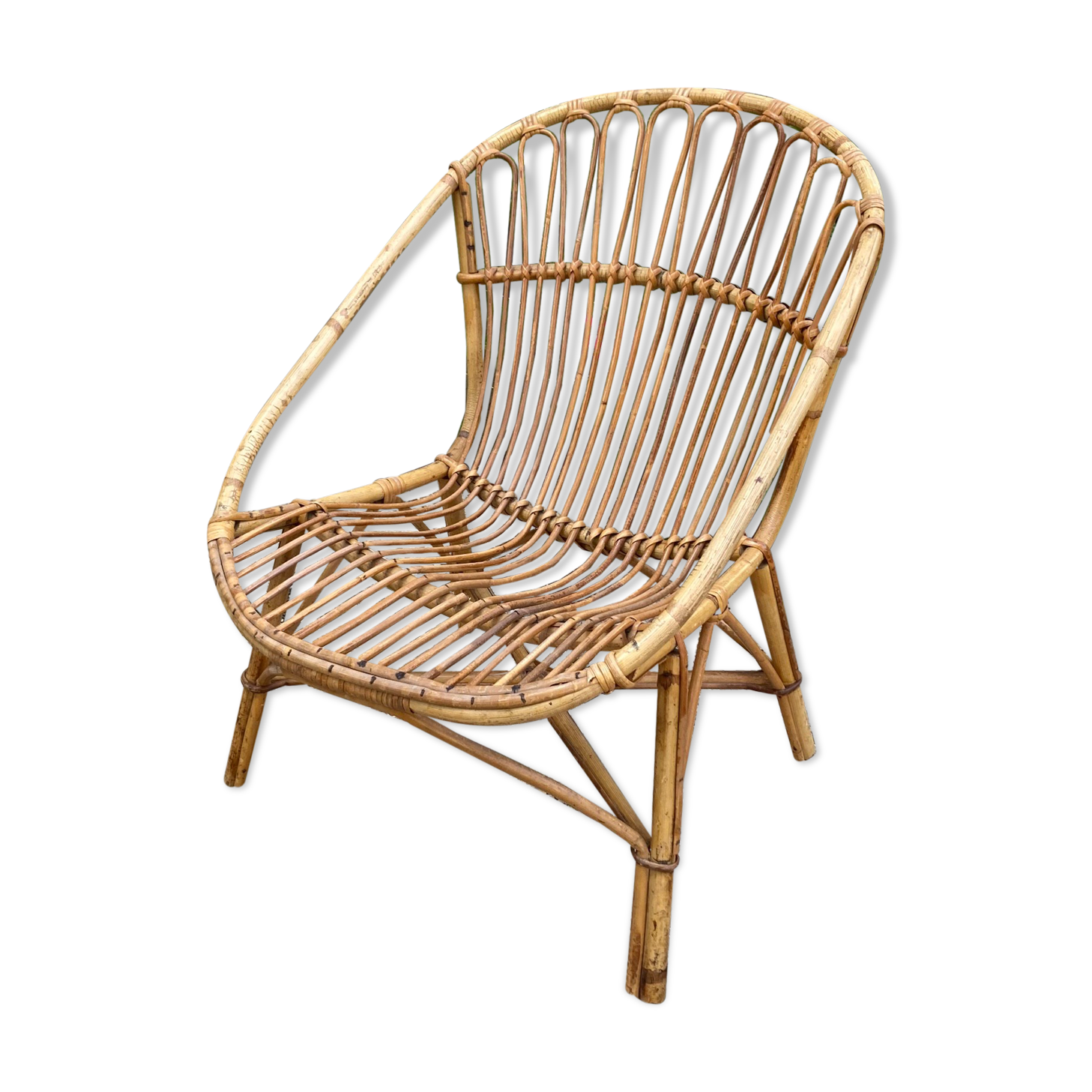 Fauteuil en rotin vintage