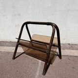 Rattan and Plexiglass magazine rack by Marc Held
