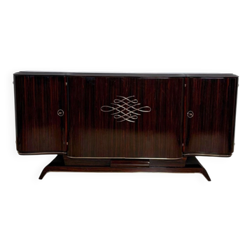 Buffet Art Déco en ébène Macassar et laiton, Paris, années 1930