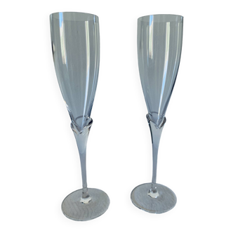 Duo de flûte à champagne  en Cristal Rosenthal