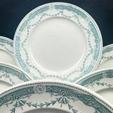 Set of 6 old earthenware plates Moulin des Loups & Hamage – Provence model – Terre de Fer