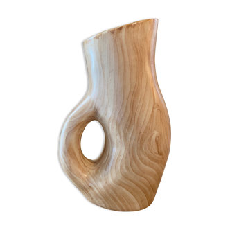Ceramic pitcher imitation wood