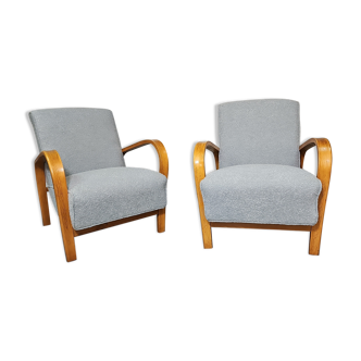 Fauteuils en hêtre par Karel Kozelka & Antonin Kropacek années 1940