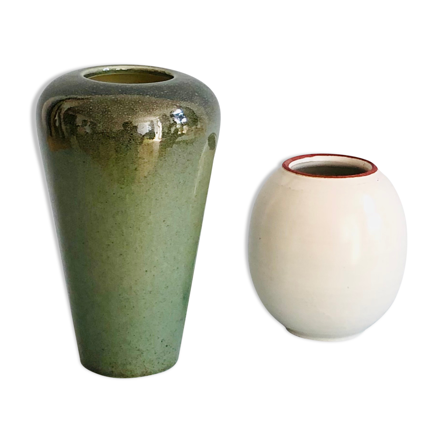 Duo of Dutch ceramic vases