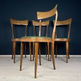 Vintage dining chairs by Pirelli Sapsa, Italy 1950s, set of 4.