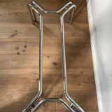 Vintage 70s table in tubular chrome and smoked glass