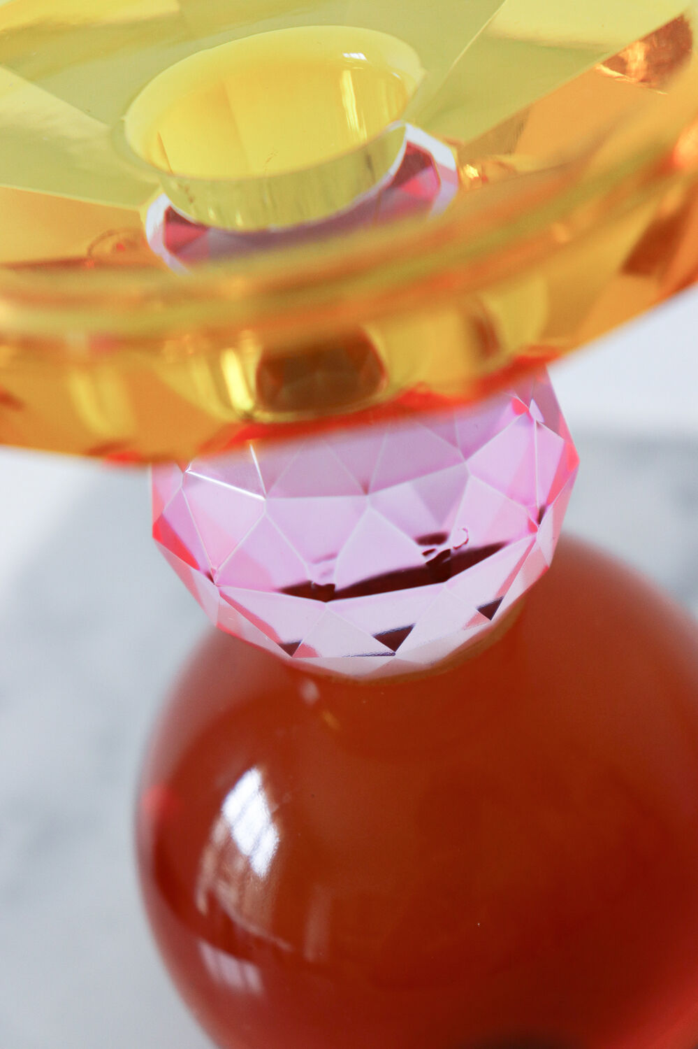 Colored glass candle holder