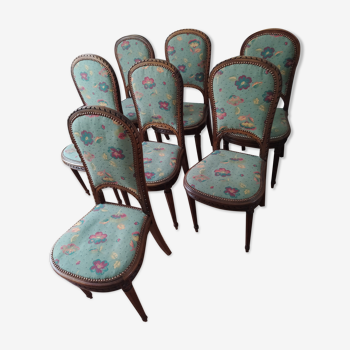 Seven old chairs in louis XVI style