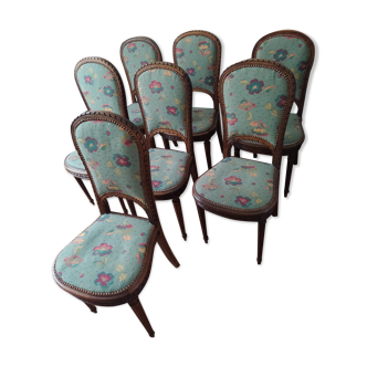 Seven old chairs in louis XVI style