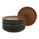 Set of 10 brown ceramic dinner plates