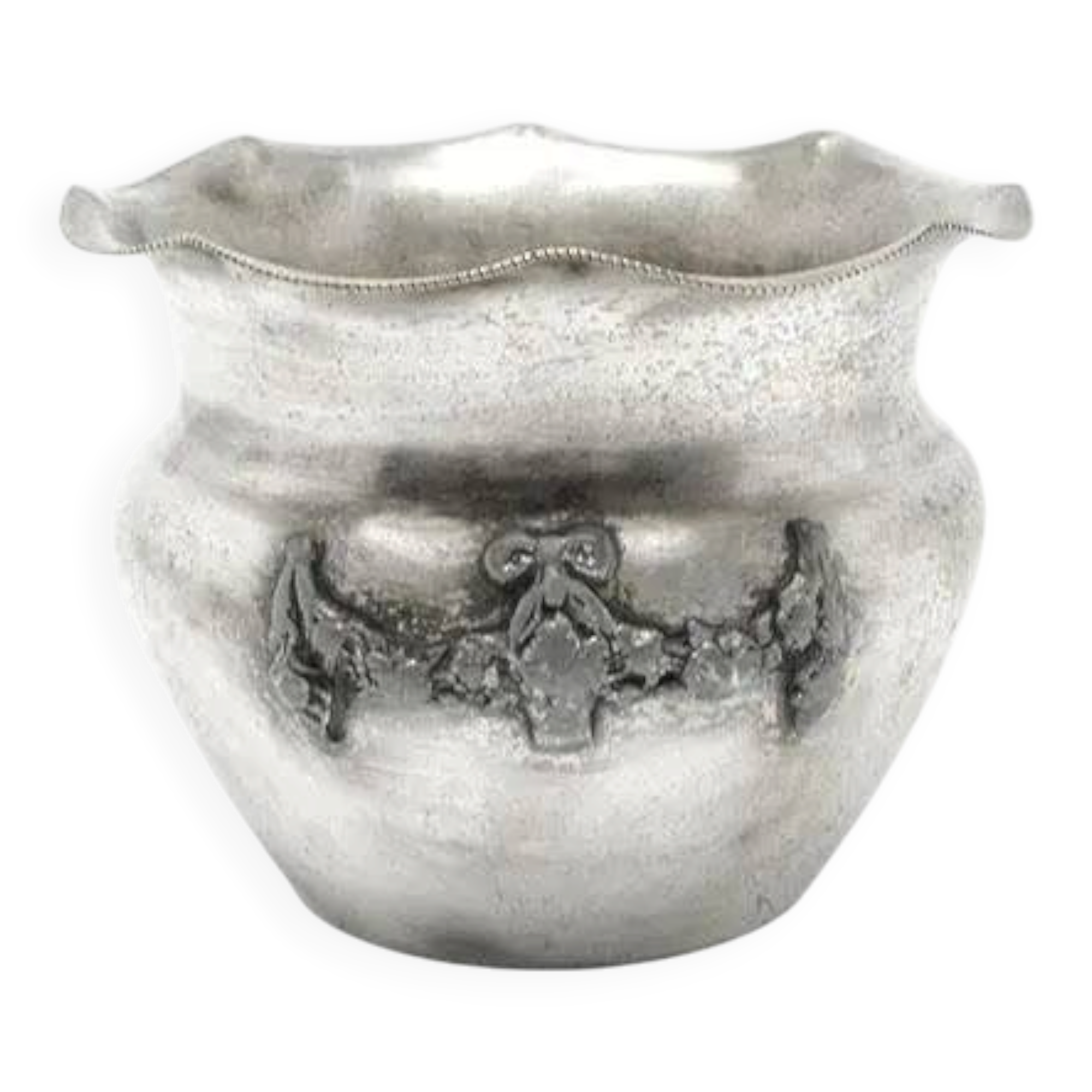 Sugar bowl, Art Nouveau, silver-plated brass, Poland, 1920s