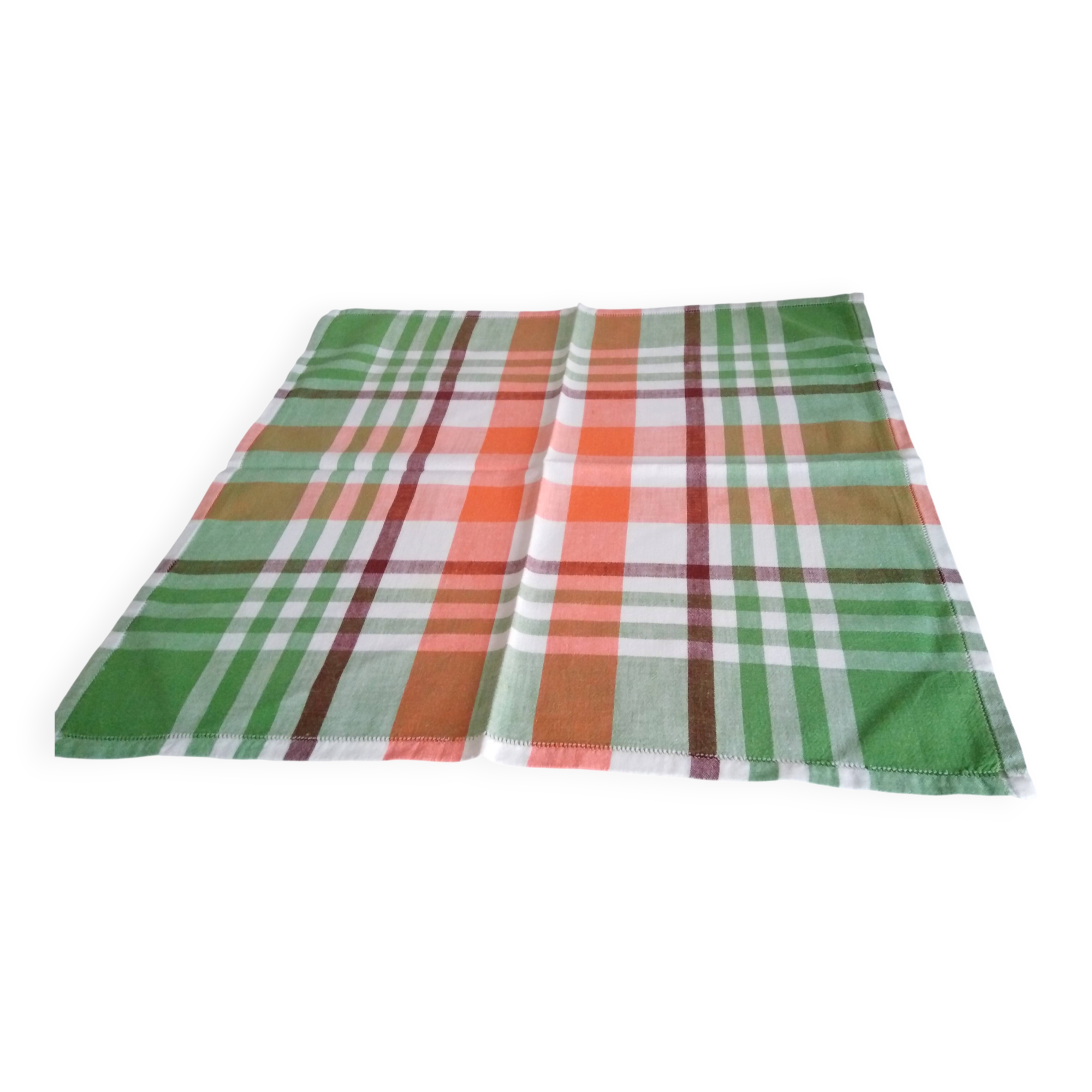 12 serviettes de table à carreaux vintage