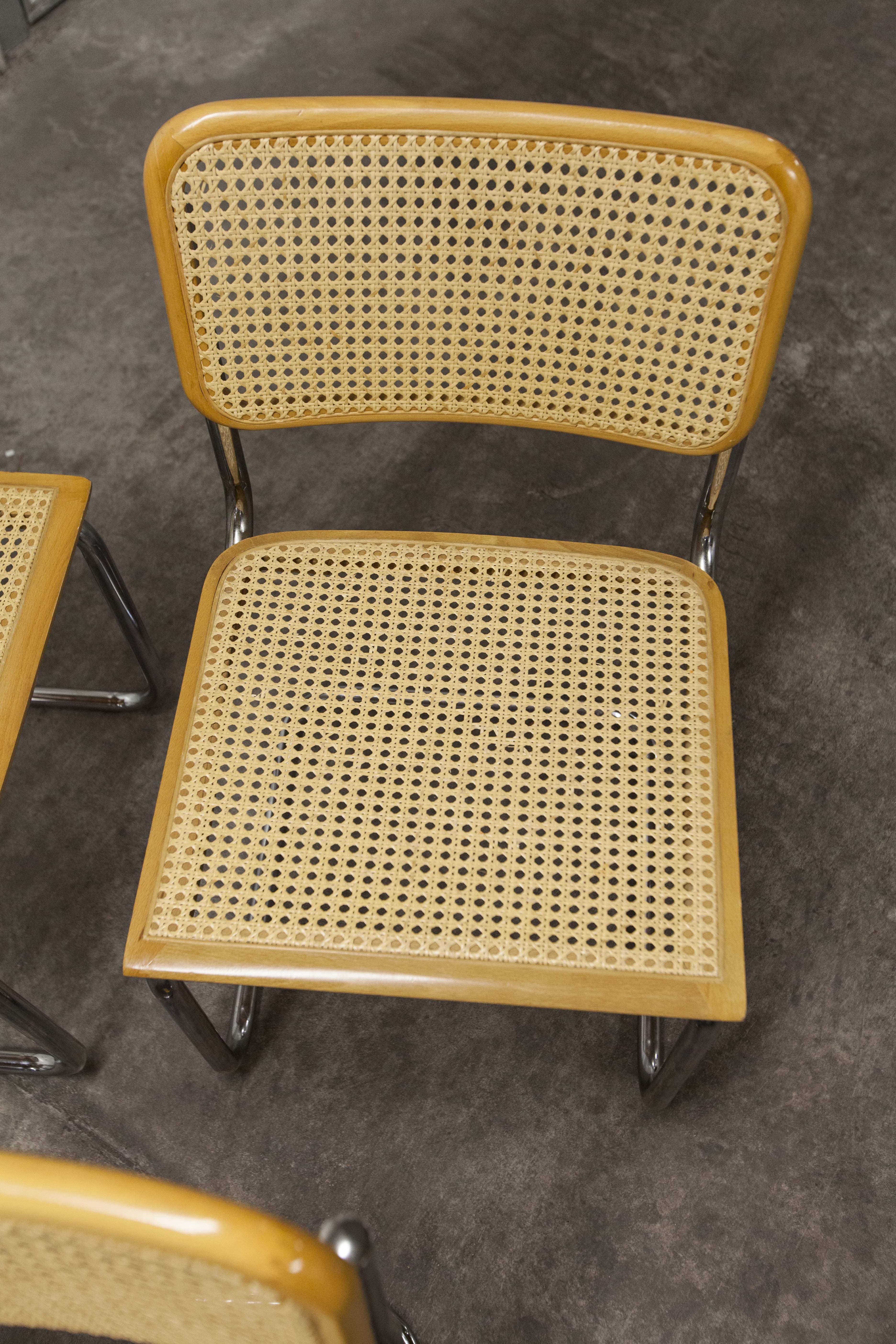 Lot of 4 chairs B32 by Marcel Breuer