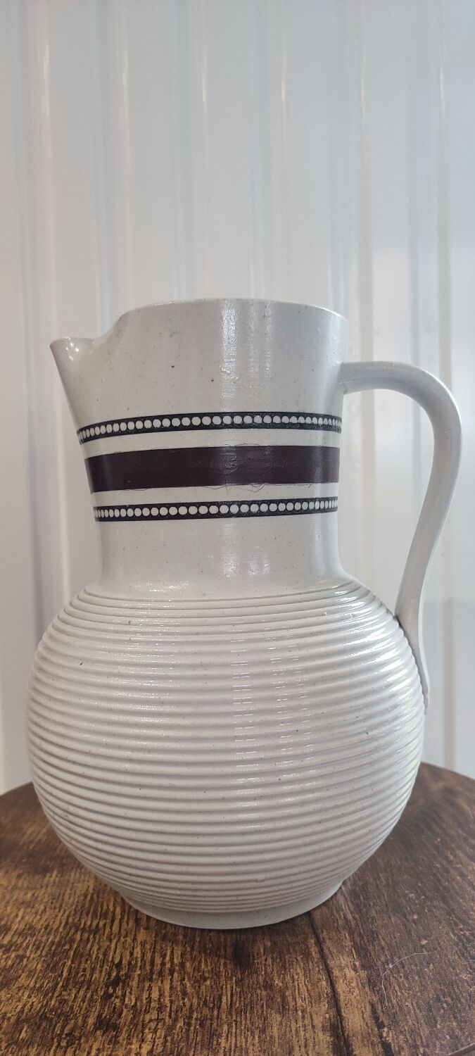 Large glazed stoneware pitcher signed, 1950-60 period