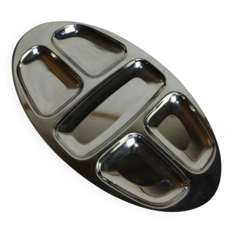 oval chrome-plated stainless steel servant