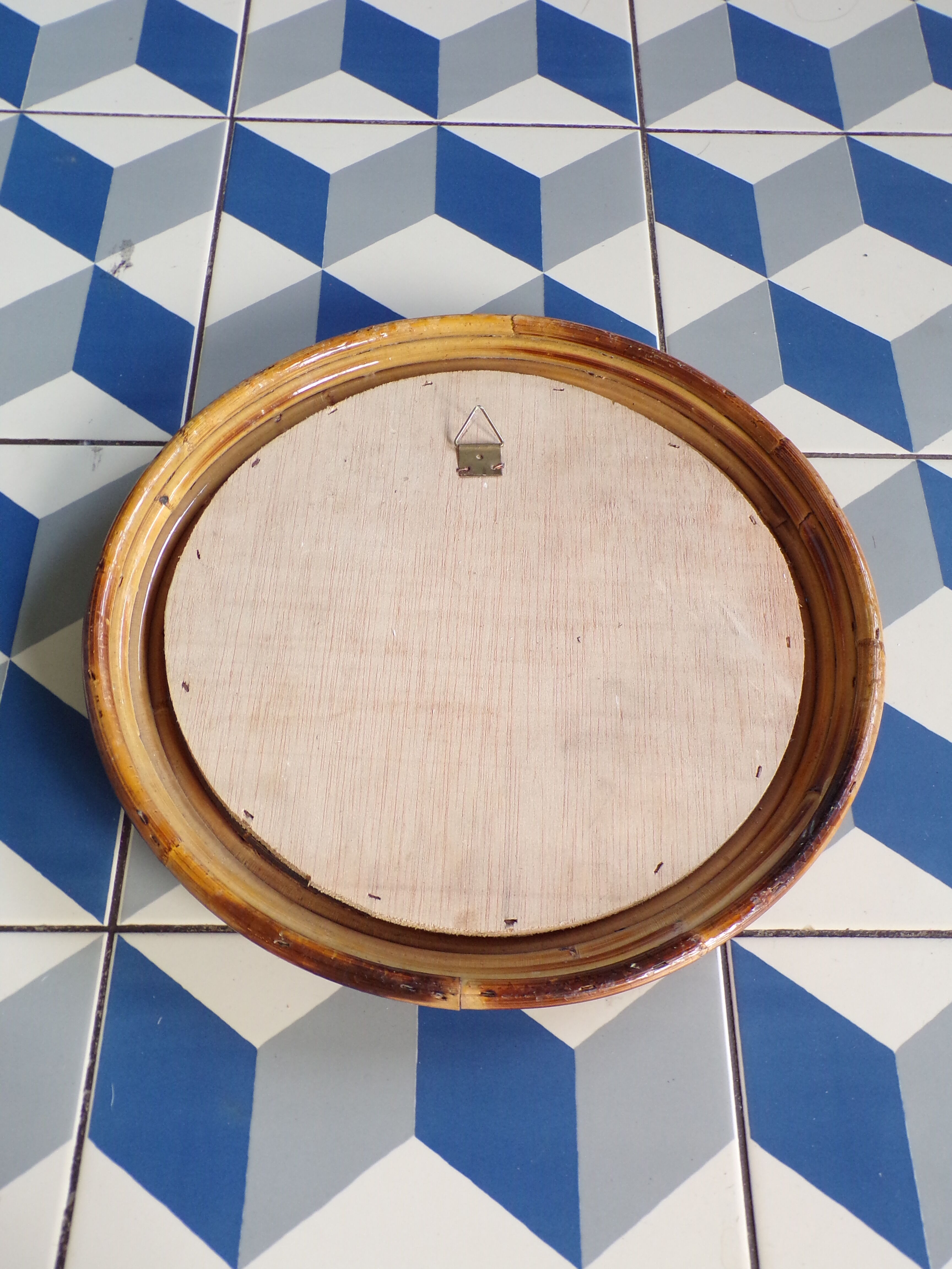 Vintage vintage wicker mirror - 28cm