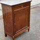 Louis XVI buffet with a confiturier in wood and white marble from the 19th century.