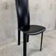 Set of 4 Italian Black Leather Dining Chairs