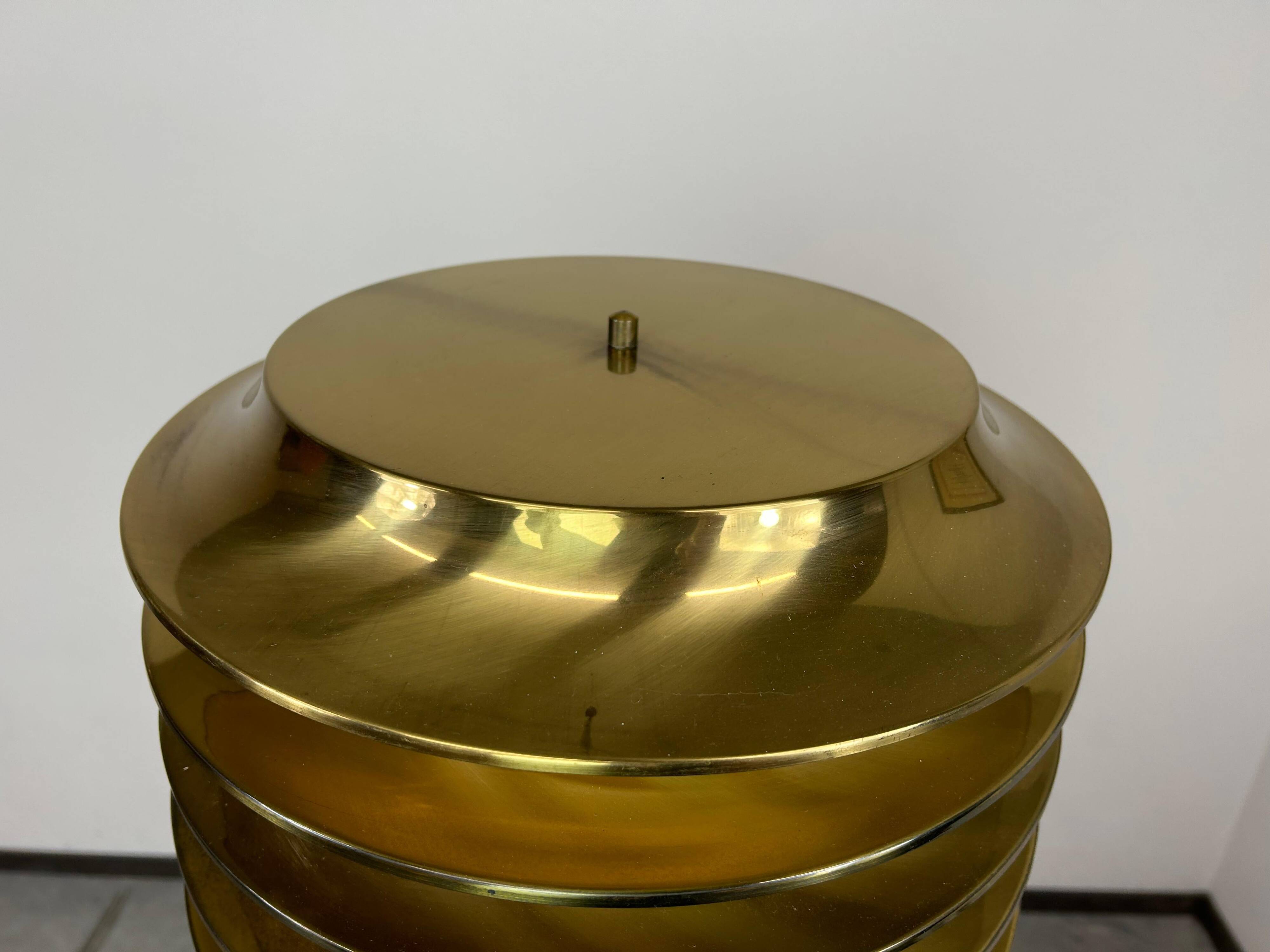 Brass floor lamp designed in the mid-century by Kari Ruokonen for Lynx Finland.