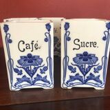 5 cobalt blue flower spice jar