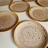Set of 12 flat plates, Niderviller Fauve model