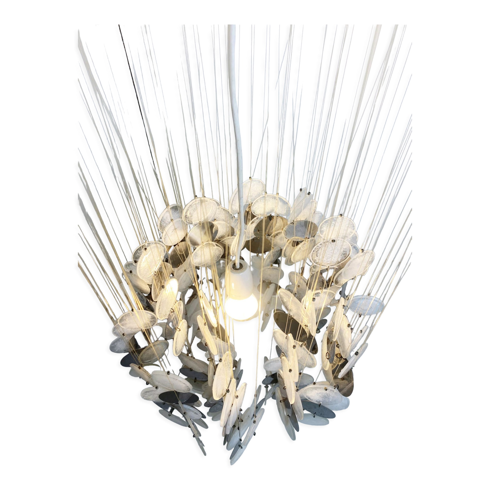 Mid century glass chandelier, 1970s