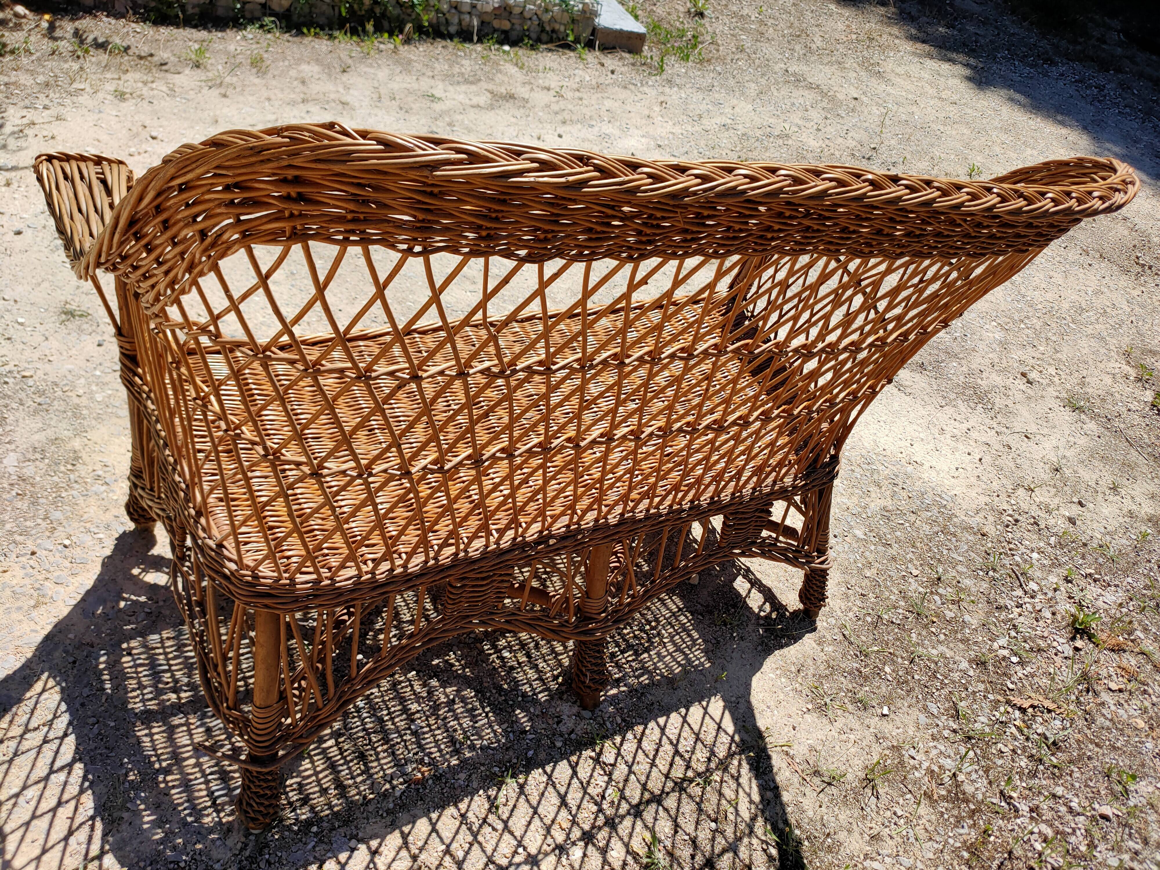 Rattan bench