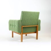 Midcentury Armchair In Fabric & Beech, Czechoslovakia 1960s