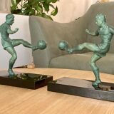 Pair of vintage bookends - Football players - excellent condition