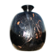 Vase in multi-layered black glass paste with inclusions of gold and other colors, signed by Bob le Bleïs